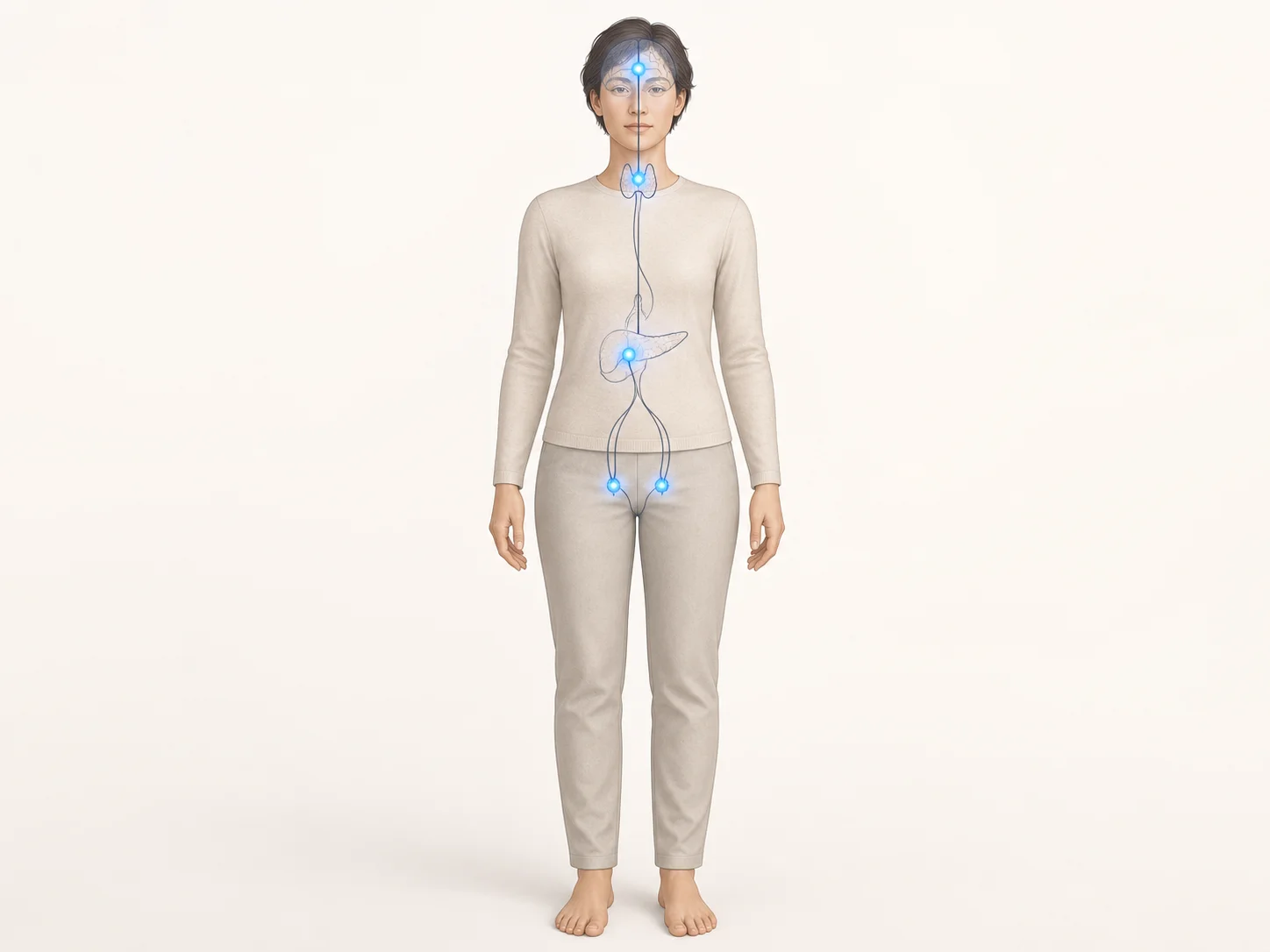 Illustration of the endocrine glands that regulate libido and hormone balance