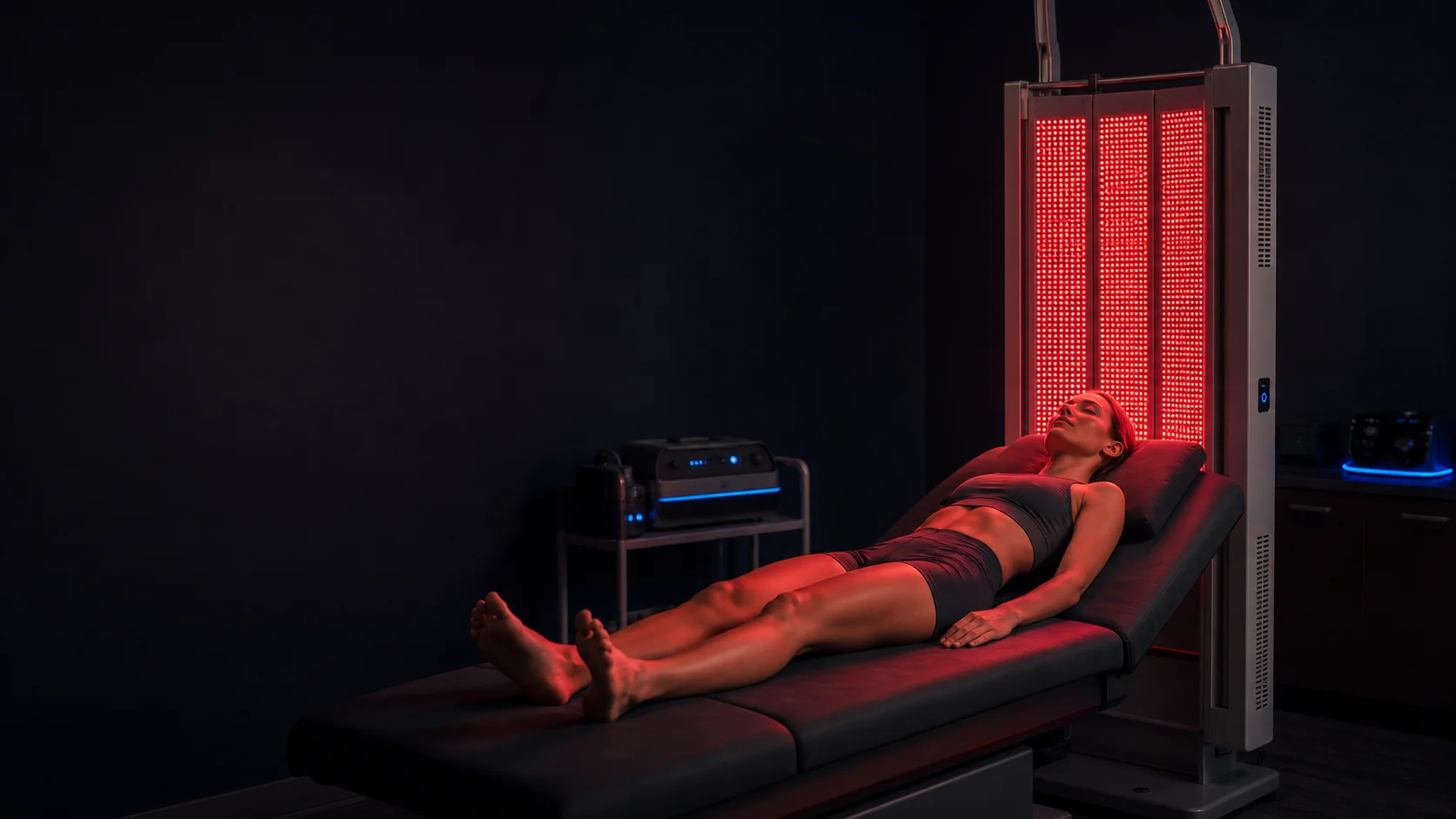Red light therapy panel room inside the InnerWorks Recovery & Performance Lab